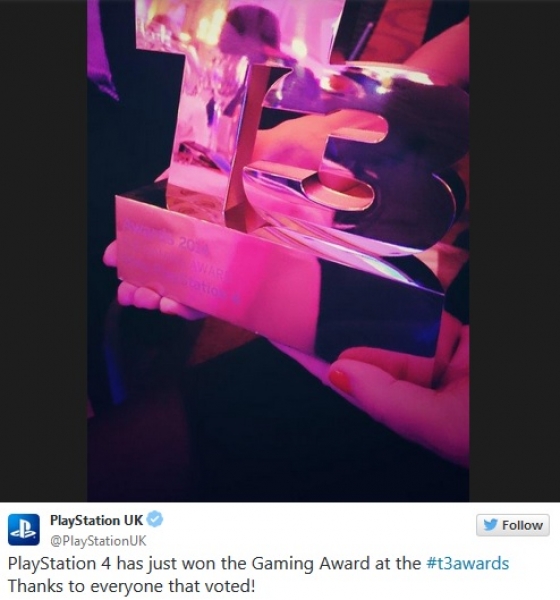 PlayStation 4  спечели приза „Джаджа на годината“ на T3 Gadget Awards