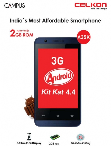 Celkon Campus A35K: евтин индийски смартфон с Android 4.4 Kitkat