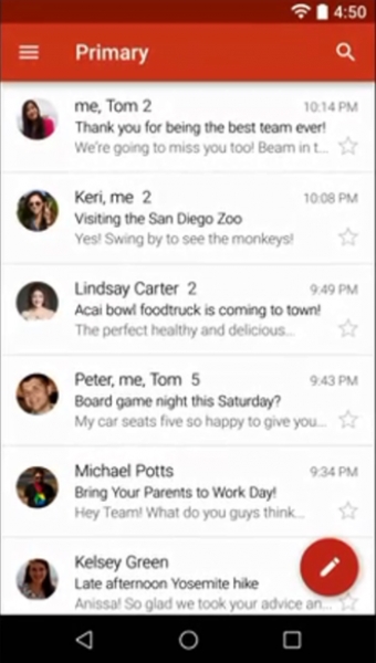 Новата версия на Gmail приложението за Android вече поддържа акаунти в Yahoo и Outlook