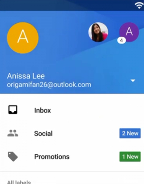Новата версия на Gmail приложението за Android вече поддържа акаунти в Yahoo и Outlook
