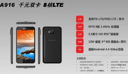 Lenovo A916: осемядрен фаблет с поддръжката на LTE и цена 6