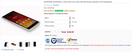 Coolicool вече приема предварителни поръчки за закупуване на смартфона ELEPHONE G6