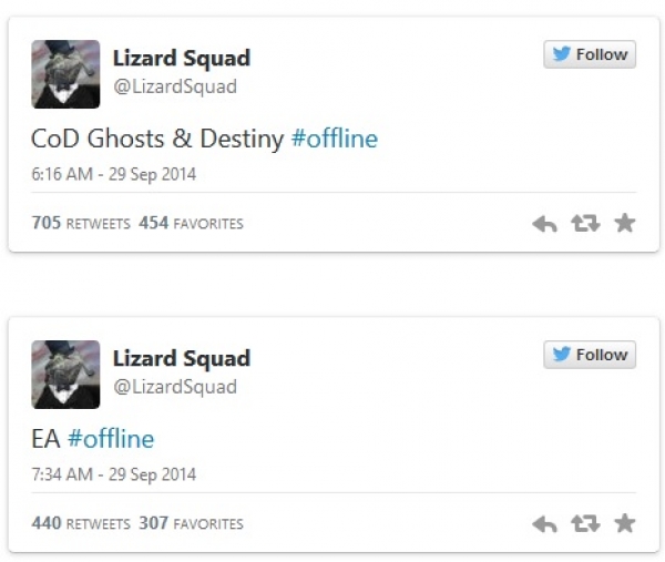 Lizard Squad пое отговорност за ударите по Destiny и Call of Duty