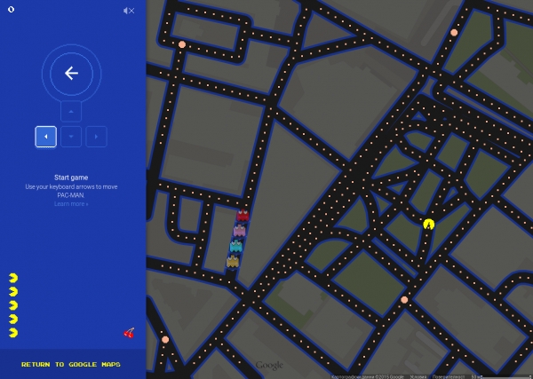 Днес може да се играе Pacman в Google Maps на всякакви улици