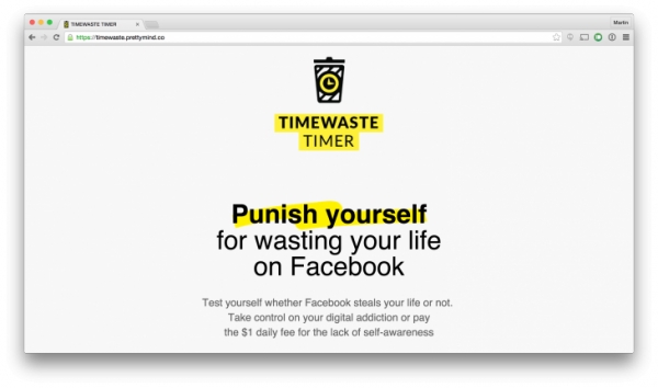 Timewaste Timer ви глобява за прахосано във Facebook време