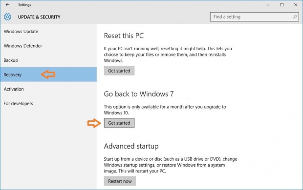 Обновяването до Windows 10 може да се отмени в продължение на 30 дни