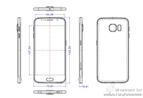 Galaxy S6 в прозрачен протектор на рендери