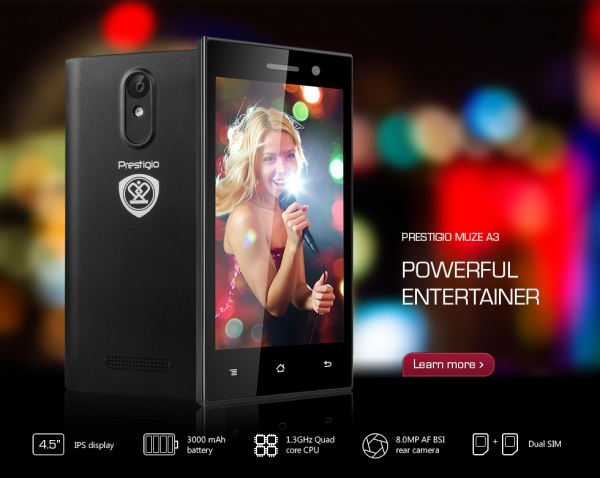 Prestigio представи достъпния смартфон Muze A3