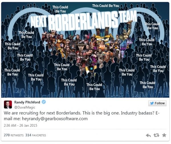 Gearbox започна да наема хора за Borderlands 3