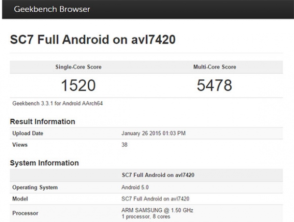 Новият процесор Samsung Exynos 7420 Octa премина Geekbench 3 тестовете