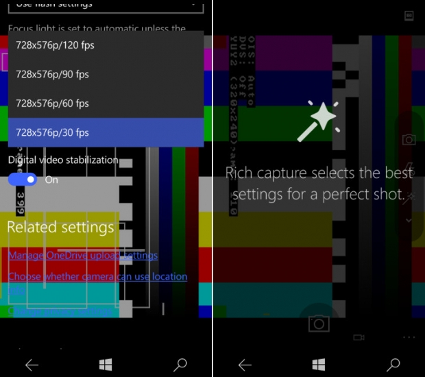 Екранни снимки от мобилната операционна система Windows 10 Mobile версия 10158
