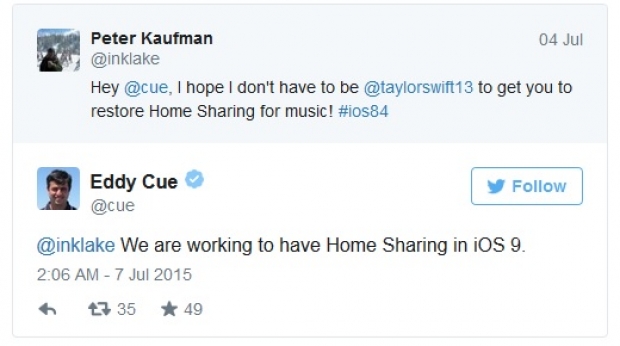 Apple ще върне Home Sharing функцията за iOS 9 устройства