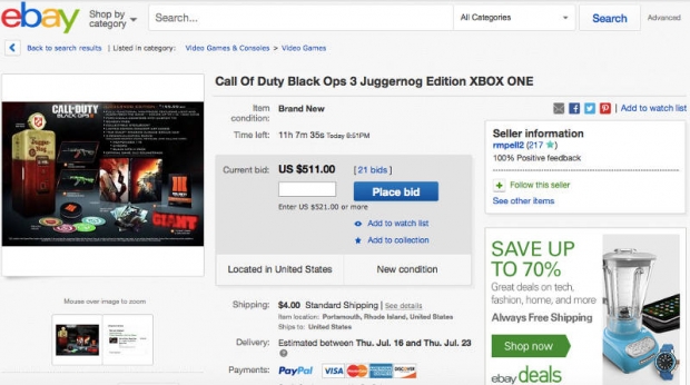 Call of Duty: Black Ops 3 Juggernog Edition се продава за 500 долара в eBay