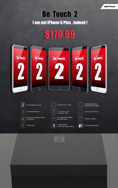 Флагманският смартфон UleFone Be Touch 2 ще струва 9