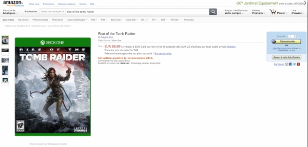 Amazon обяви премиерните дати на Rise of the Tomb Raider и Forza 6