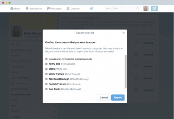Twitter въвежда споделянето на списъци с блокирани потребители