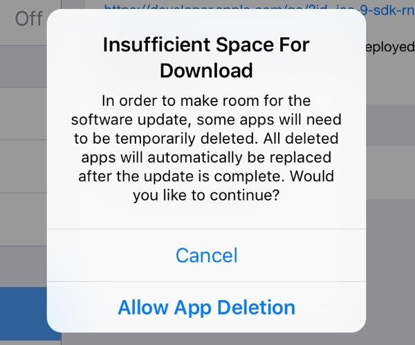 iOS 9 ъпдейтът ще трие временно приложения, ако в телефона няма място