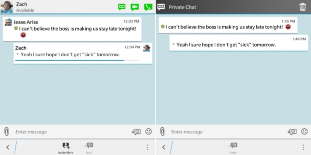 BlackBerry добави опция за скрити съобщения в BBM за iOS и Android