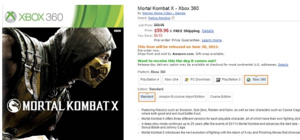 Mortal Kombat X за PS3/XBOX360 забавена за юни?