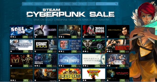 Steam с промоция на над 30 киберпънк игри
