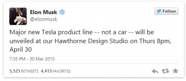 Tesla ще обяви нов продукт през април и той не е кола