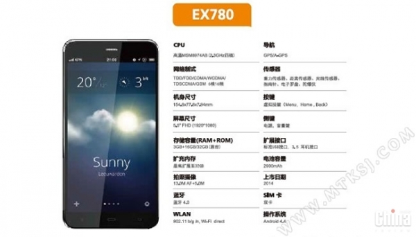 Анонс на смартфона Phicomm EX780 – 5,5-инчов FHD дисплей и 3 GB оперативна памет