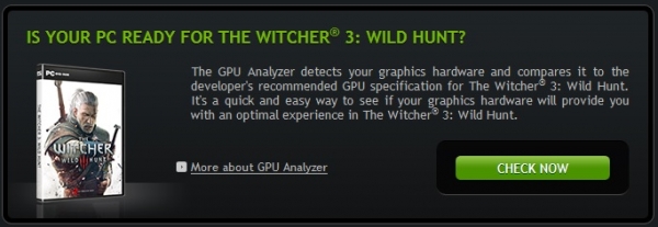Nvidia ще провери дали РС-то ви е достойно за The Witcher 3