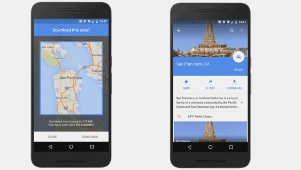 Google Maps за Android получава офлайн достъп
