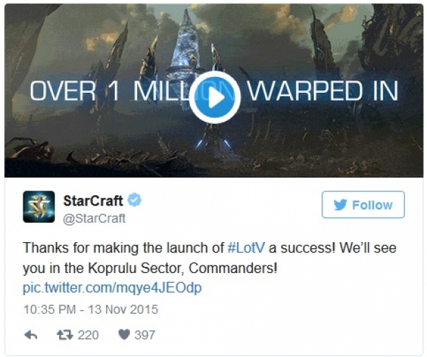 От StarCraft II: Legacy of the Void се продадоха 1 млн. копия за 48 часа