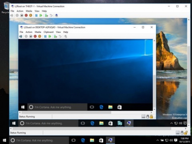 Последната версия Windows 10 Build 10565 поддържа вложена виртуализация