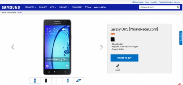 Външен вид и техническите параметри на смартфоните Samsung Galaxy On5 и Galaxy On7
