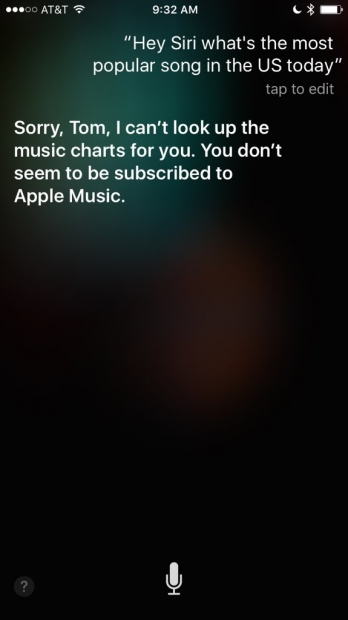 Siri отказва да отговаря на някои музикални въпроси, ако притежателят на iPhone не е абониран за Apple Music