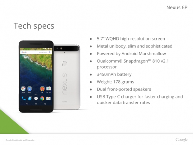 Появиха се слайдове от бъдещата презентация на Nexus 6P