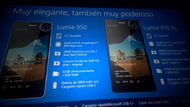 Външен вид и техническите параметри на смартфоните Lumia 950 и Lumia 950 XL
