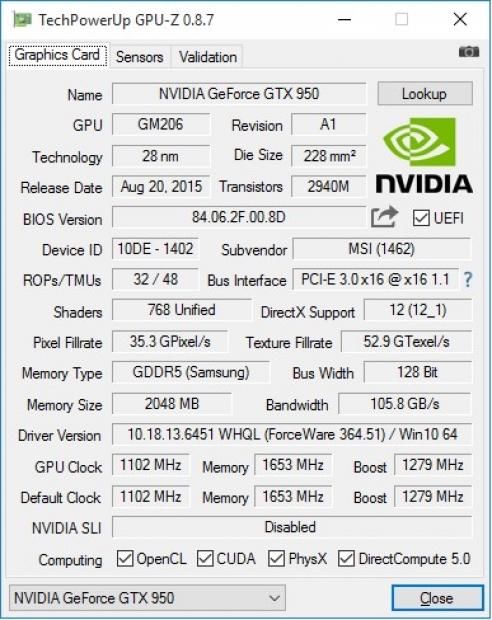 Ревю на видеокартата MSI GTX 950 GAMING 2G