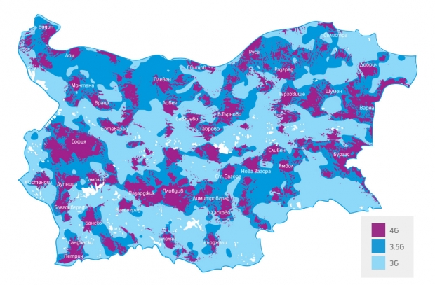 4G мрежата на Теленор с покритие на 75% от населението на България