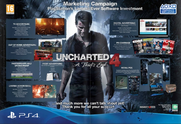 Маркетинговата кампания за Uncharted 4 е най-голямата в PlayStation историята