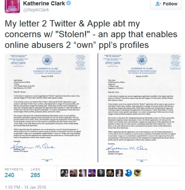 Противоречивото мобилно приложение Stolen! спря