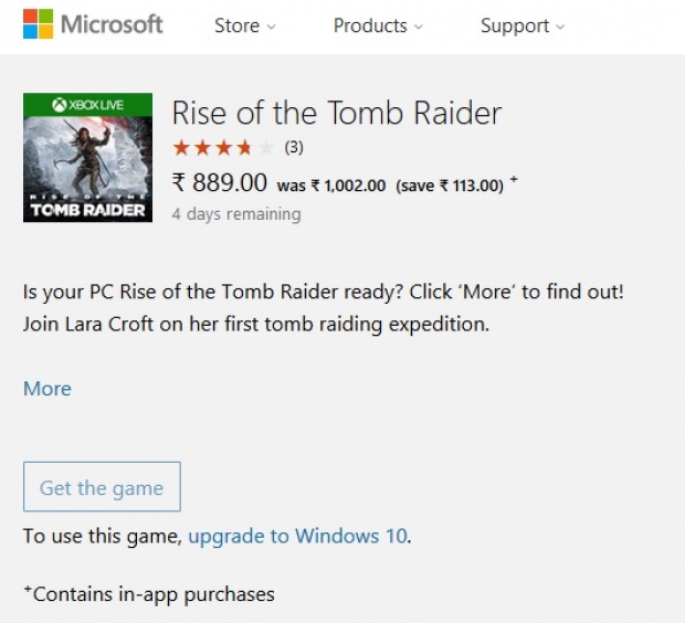 Rise of the Tomb Raider само за 9 долара в Windows Store