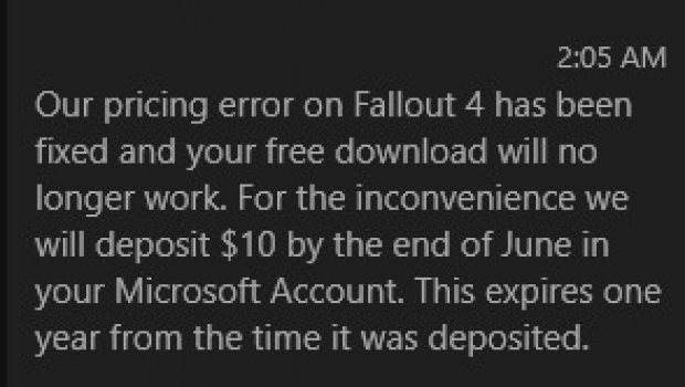 Microsoft отказа да уважи свалените безплатно копия на Fallout 4