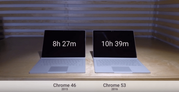 Google показа видео с тестове, демонстриращи ръста на енергийна ефективност в браузъра Chrome