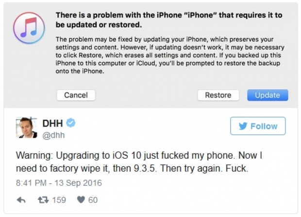 Внимание – ъпдейтът до iOS 10 бриква някои телефони