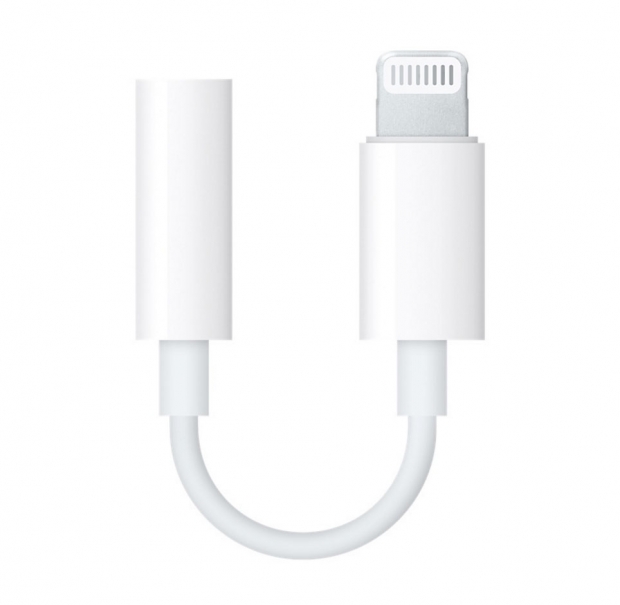 Какво има в преходника на Apple за включването на аналогови слушалки към Lightning порта