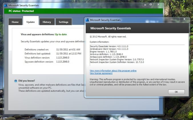 Microsoft Security Essentials 4.10.209.0 Final