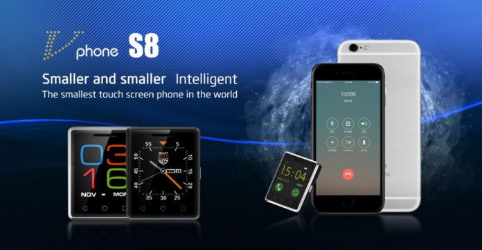 vphone-s8-1 Най-малкият в света сензорен мобилен телефон Vphone S8 струва $30