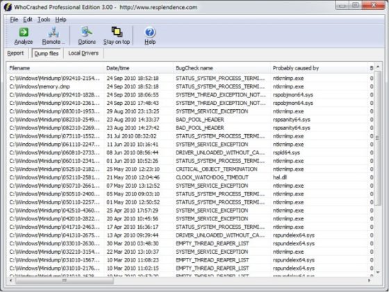 WhoCrashed 7.05