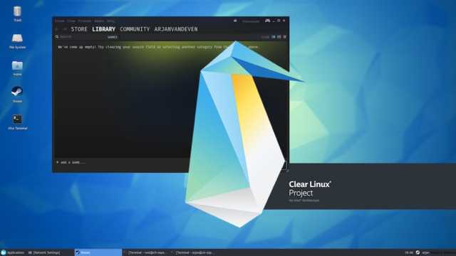 clear-linux-steam-640x360 Clear Linux на Intel може да се окаже следващата знаменита Linux дистрибуция за игри