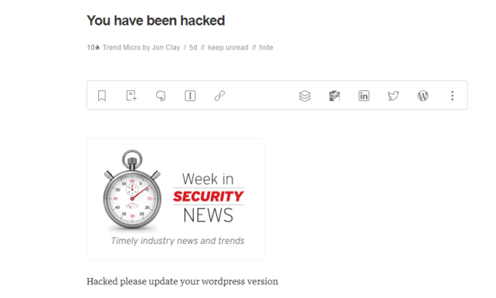 Trend-Micro-blog Сайтът на компания за защита се оказа уязвим на последната дупка в WordPress