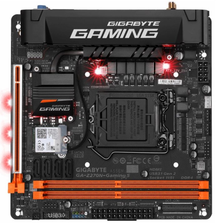 1 Gigabyte анонсира компактната геймърска дънна платка GA-Z270N-Gaming 5
