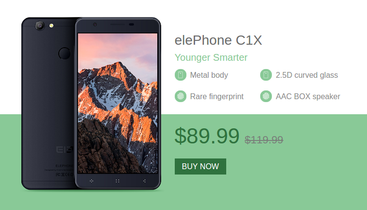Elephone C1X: евтин смартфон с метален корпус и 5,5-инчов дисплей